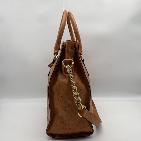Michael Kors Tan Ostrich Leather Hamilton Tote - Picture 3 of 10